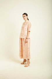 Old Rose Printed Top With Culottes