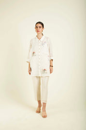 Ivory Shirt With Straight Pants