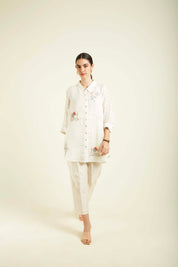Ivory Shirt With Straight Pants