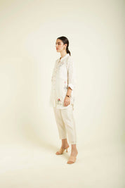 Ivory Shirt With Straight Pants