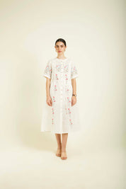 Ivory Printed A Line Dress