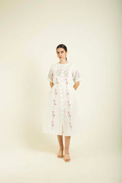 Ivory Printed A Line Dress