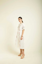 Ivory Printed A Line Dress