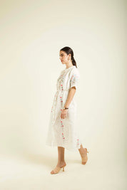Ivory Printed A Line Dress
