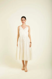 Ivory Jacket With Embroidery And Strap Dress