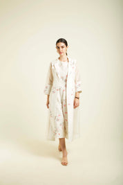 Ivory Stripe Jacket With Printed Jumpsuit