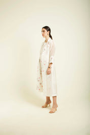 Ivory Stripe Jacket With Printed Jumpsuit