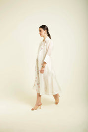 Ivory Stripe Jacket With Printed Jumpsuit