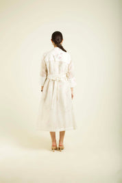 Ivory Stripe Jacket With Printed Jumpsuit