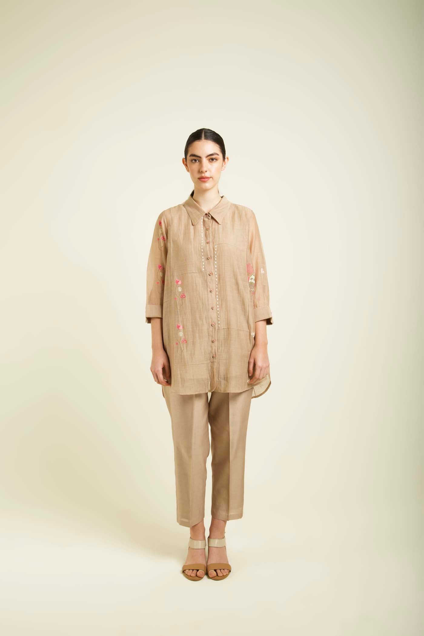Beige Shirt With Straight Pants