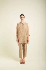 Beige Shirt With Straight Pants