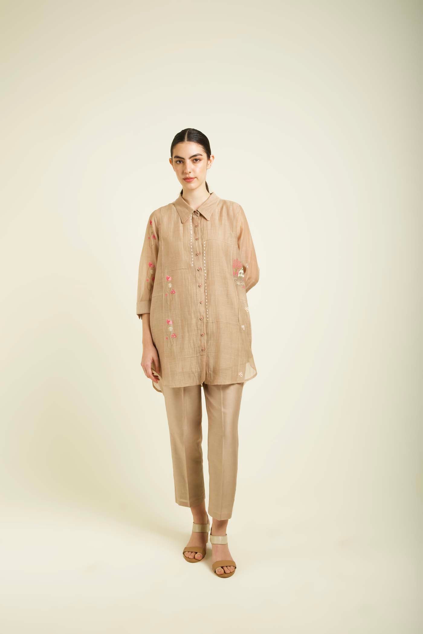 Beige Shirt With Straight Pants