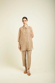 Beige Shirt With Straight Pants