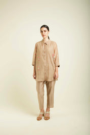 Beige Shirt With Straight Pants