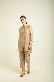 Beige Shirt With Straight Pants