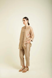 Beige Shirt With Straight Pants