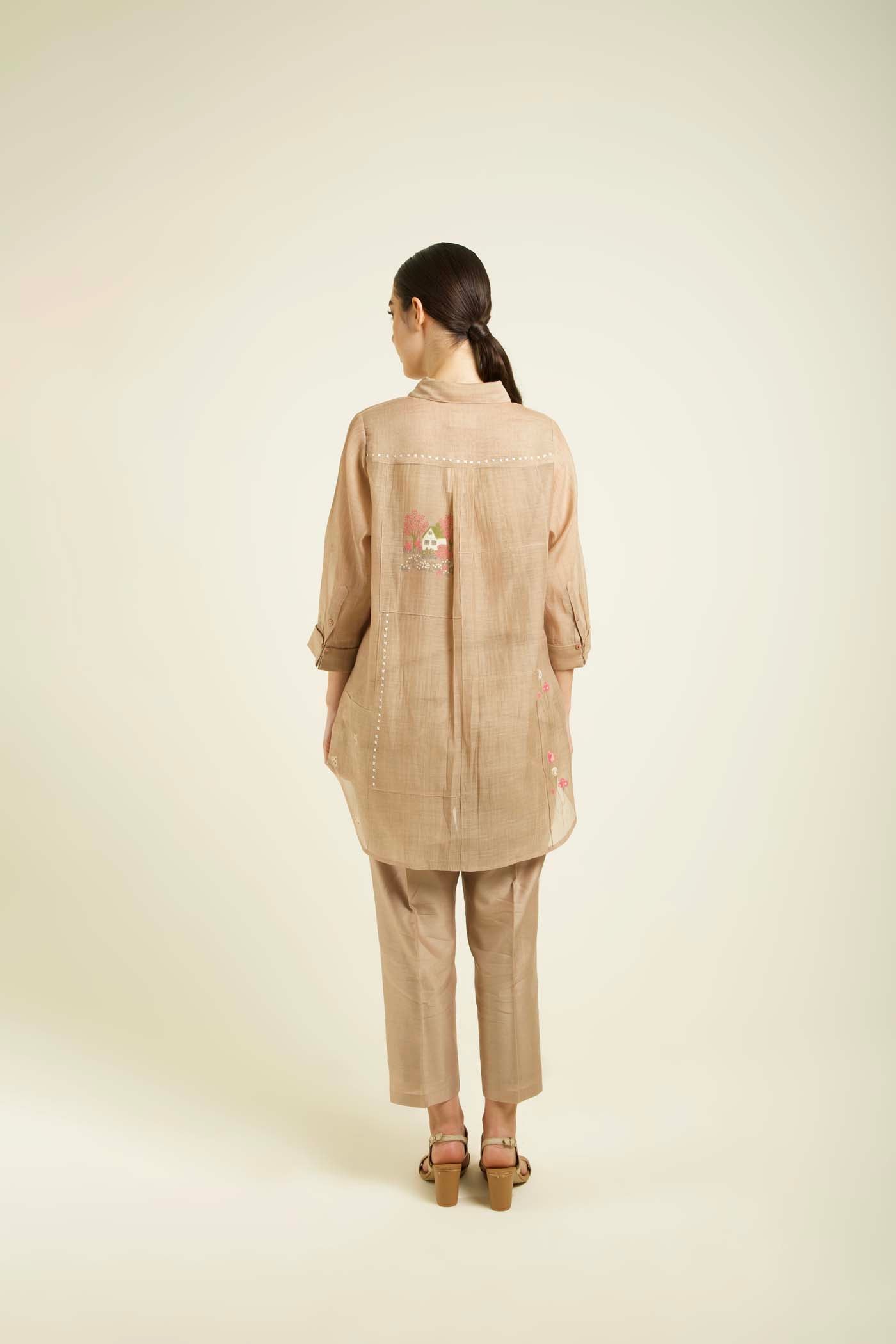 Beige Shirt With Straight Pants
