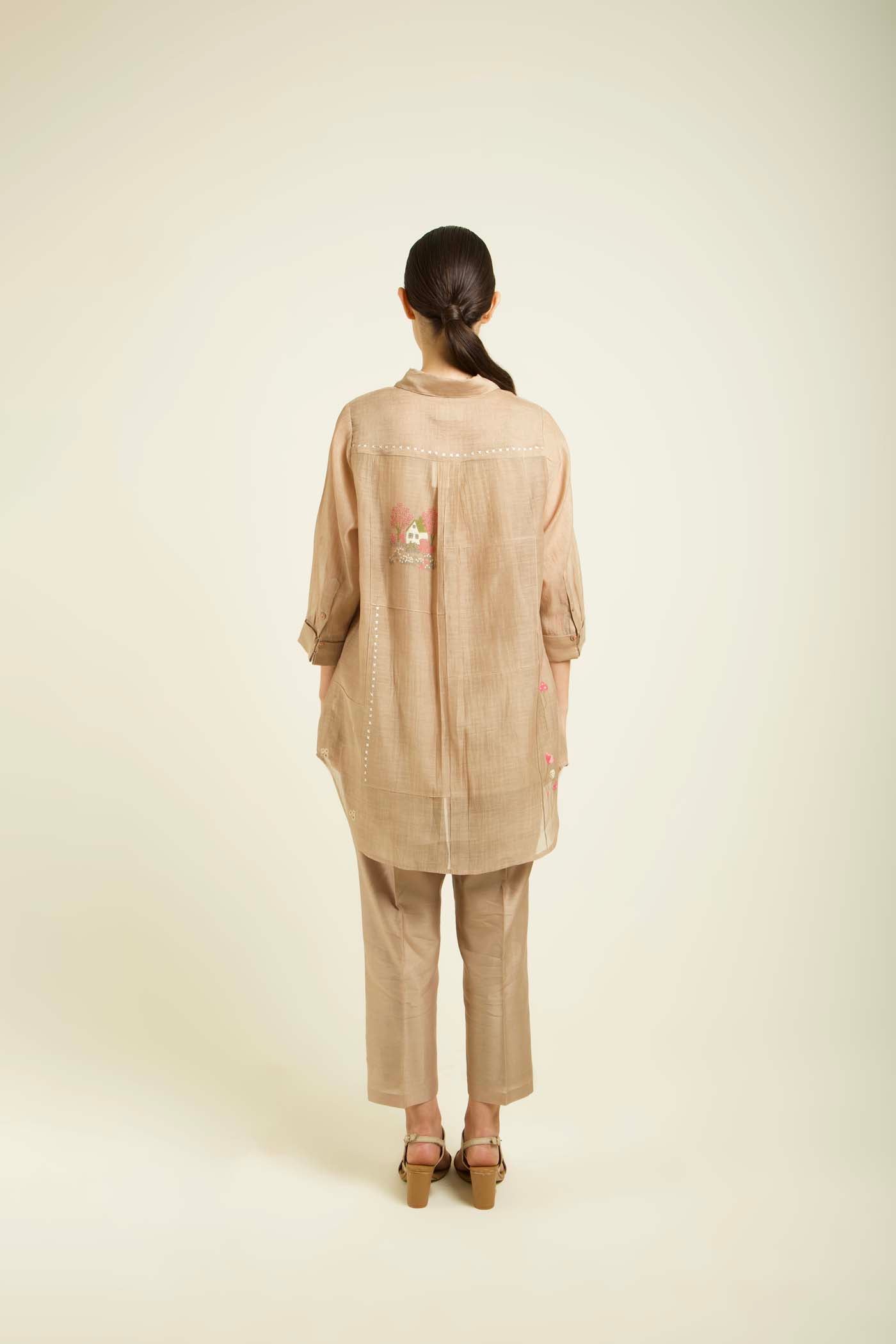 Beige Shirt With Straight Pants