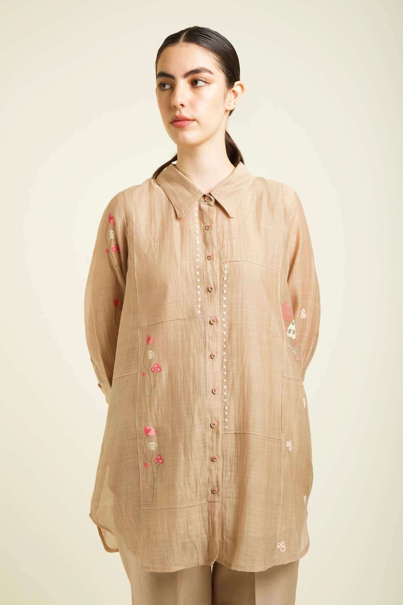 Beige Shirt With Straight Pants