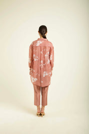 Almond Drop Shoulder Shirt With Straight Pants