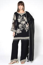 Black Kurta Set With Matching Dupatta