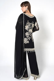 Black Kurta Set With Matching Dupatta