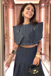 Sculpted Denim Top