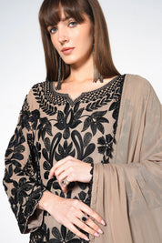 Peach Kurta Set With Sheer Dupatta