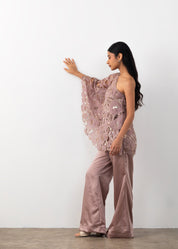 Cutwork One shoulder Co-ord