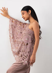 Cutwork One shoulder Co-ord