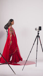 Drape Saree With A Cape