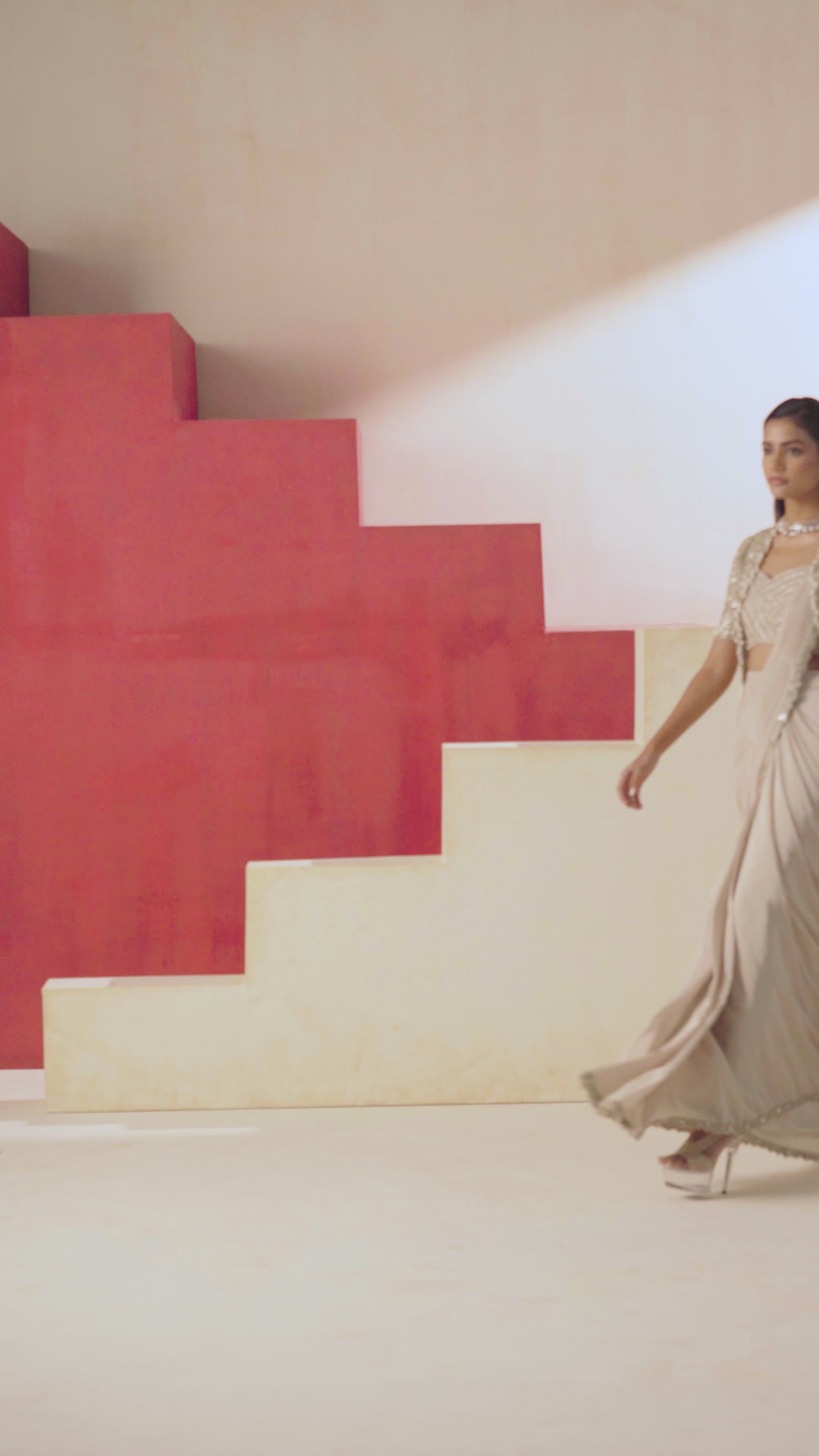 Ivory Drape Saree