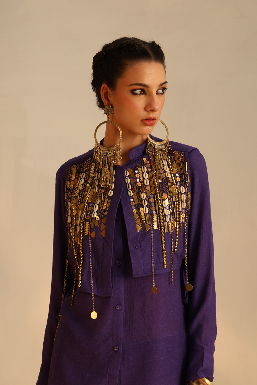 Waterfall Shirt Set With A High Low Waistcoat