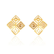 Geo Diamond Stud Earrings