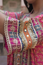 Rani Pink Crepe Kaftan Pant Set