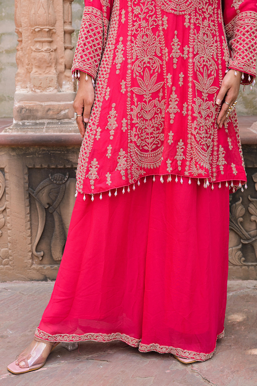 Rani Pink Kurta Palazzo Set
