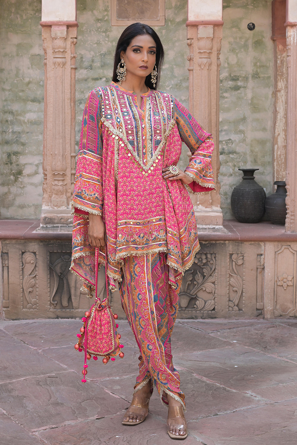 Rani Pink Suit Set With Tulip Pants