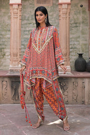 Red Suit Set With Tulip Pants