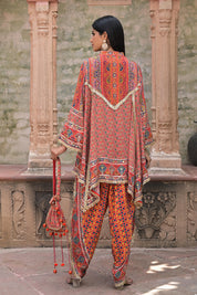 Red Suit Set With Tulip Pants