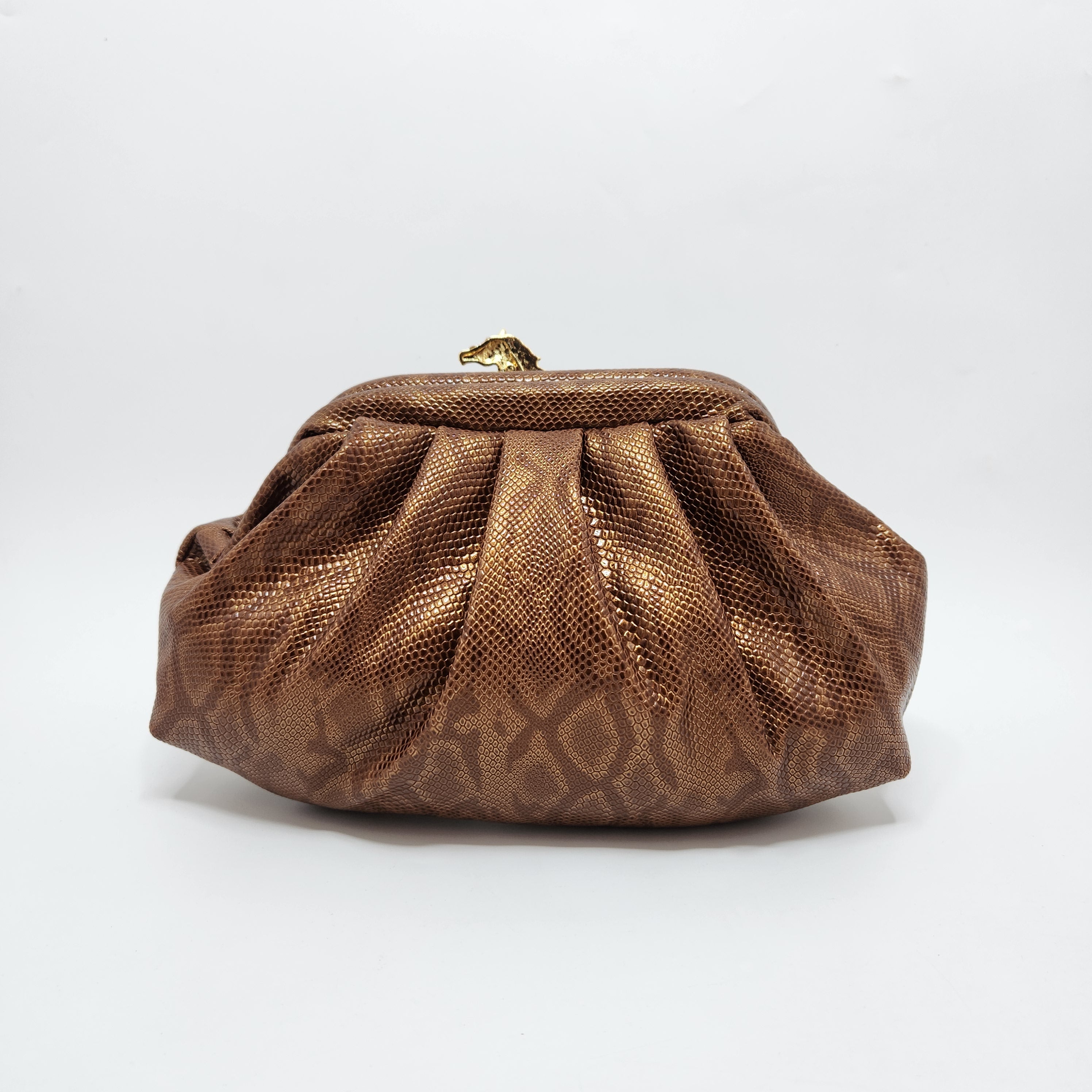 Horse Pouchette In Snake Print Brown