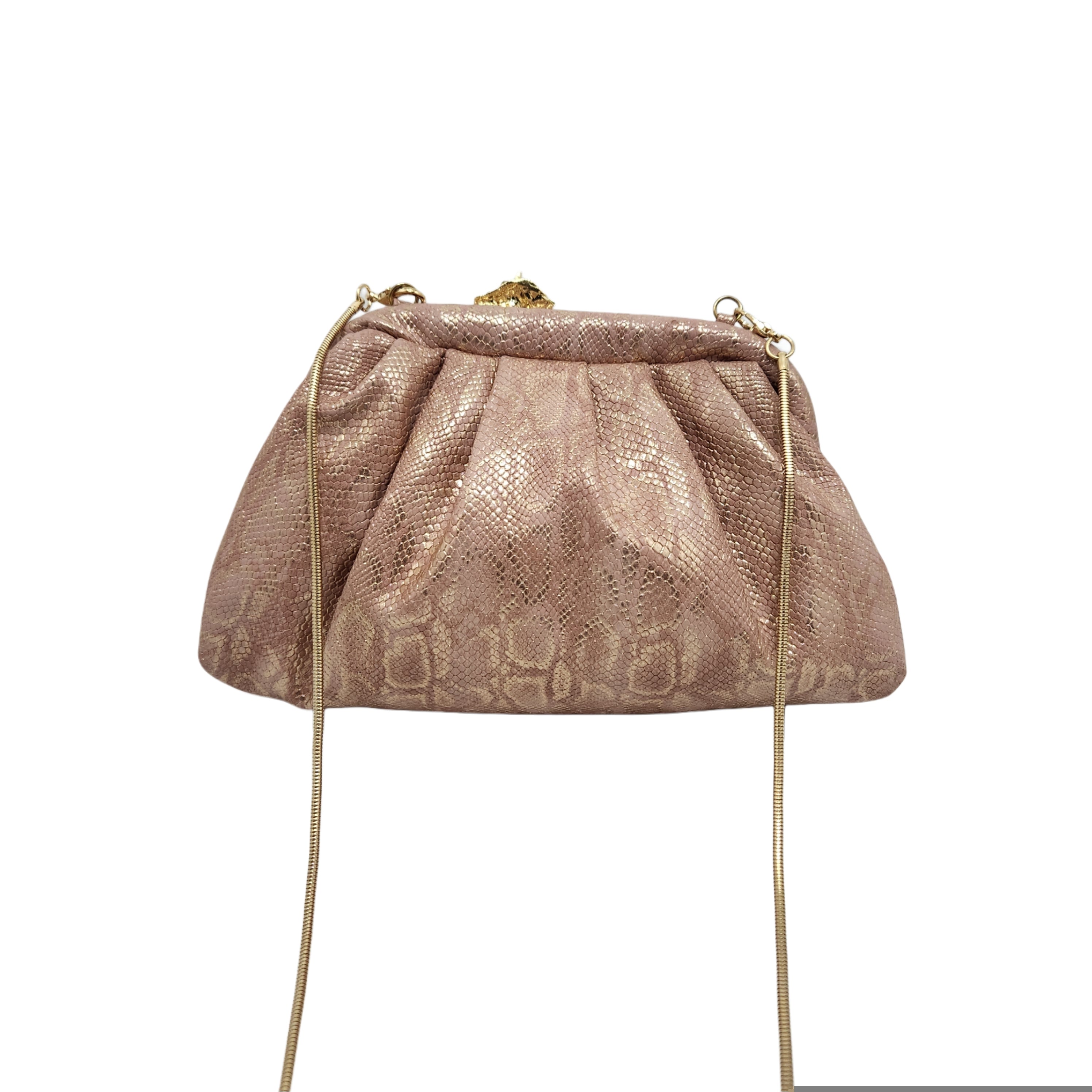 Horse Pouchette In Snake Print Pink