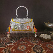 Multi Meenakari Bag With Top Brass Handle