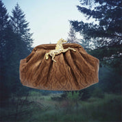 Horse Pouchette In Snake Print Brown
