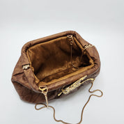 Horse Pouchette In Snake Print Brown