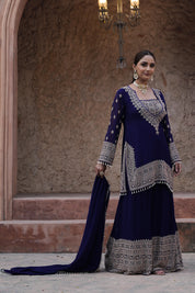 Royal Purple Kurta Palazzo Set