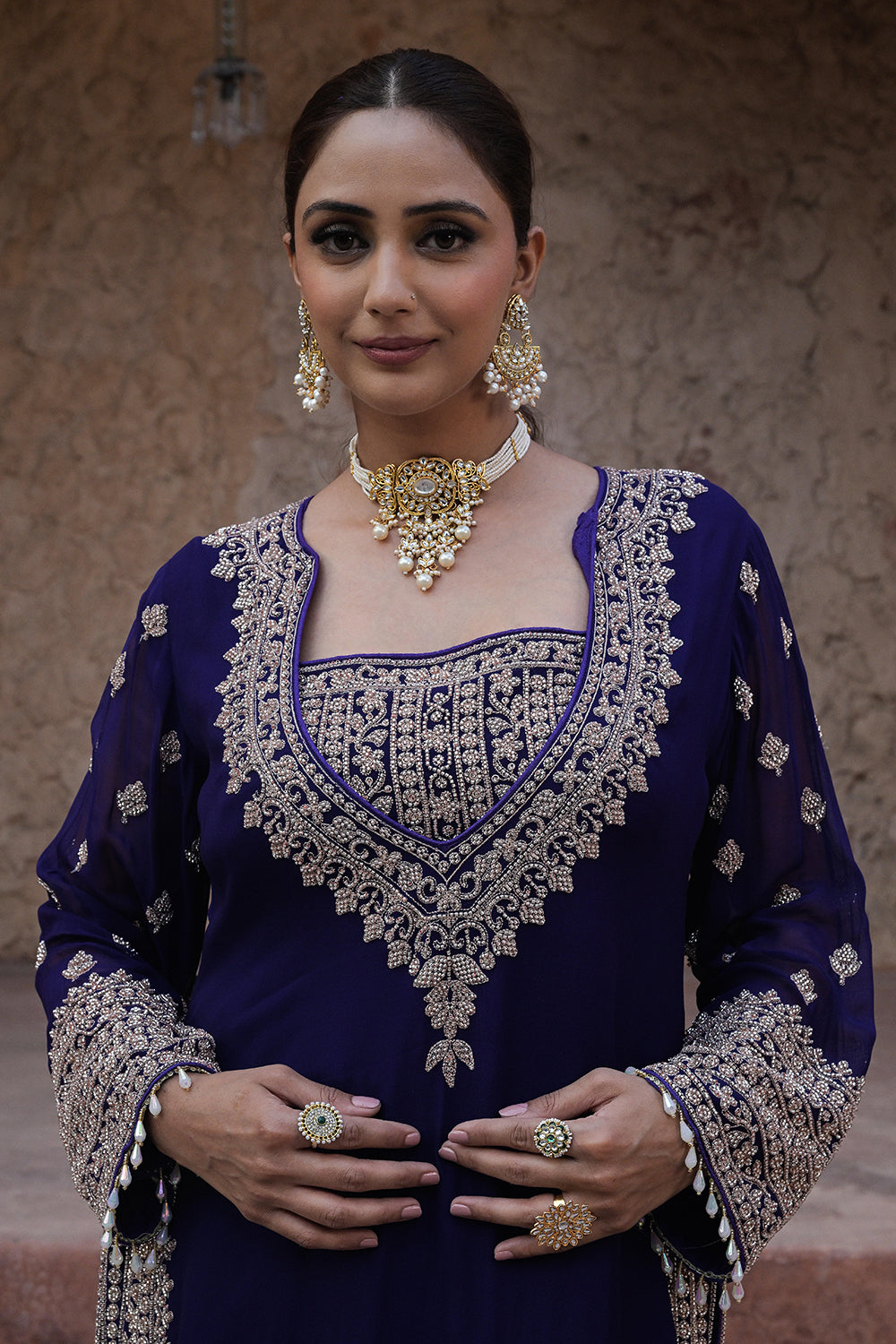 Royal Purple Kurta Palazzo Set