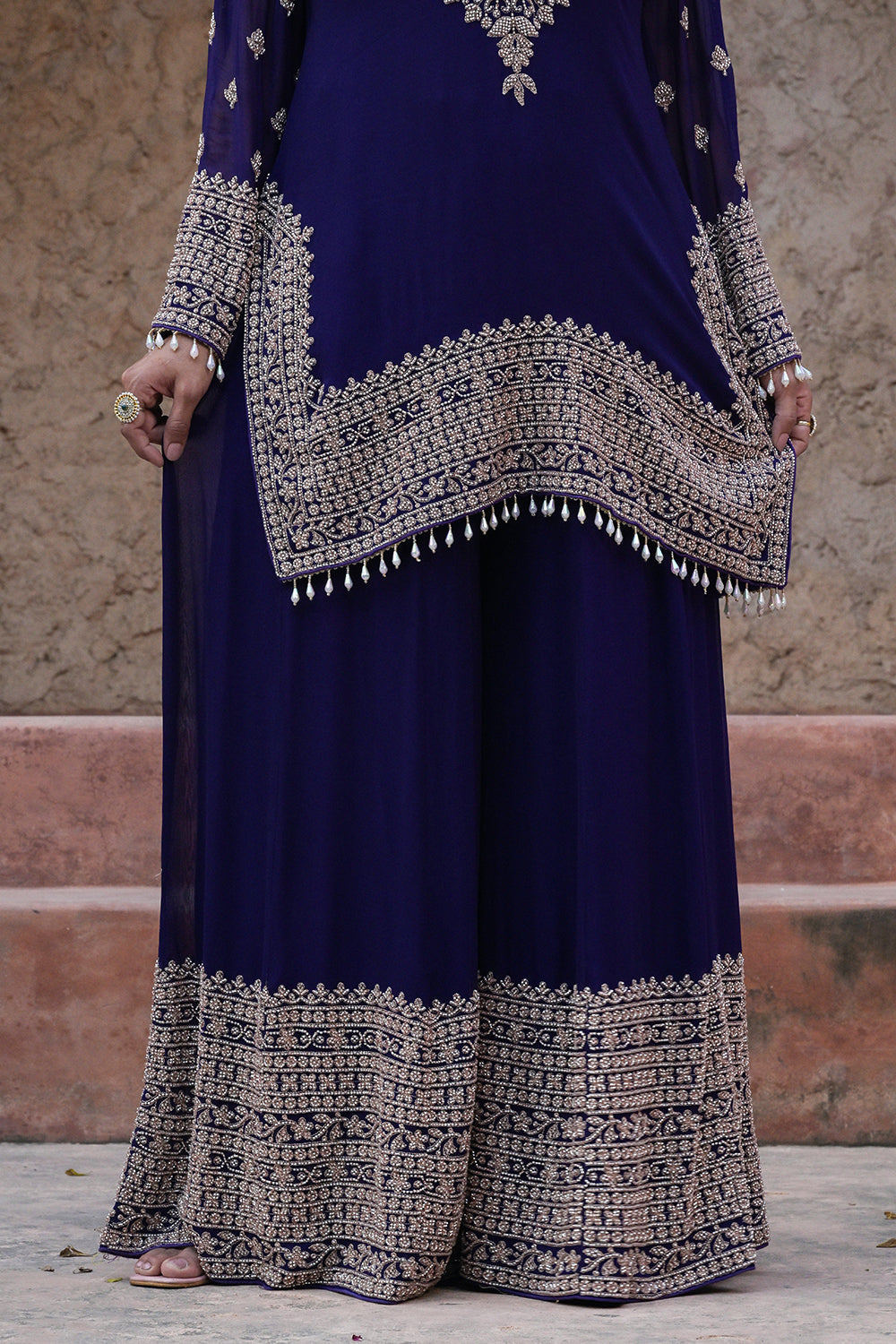Royal Purple Kurta Palazzo Set