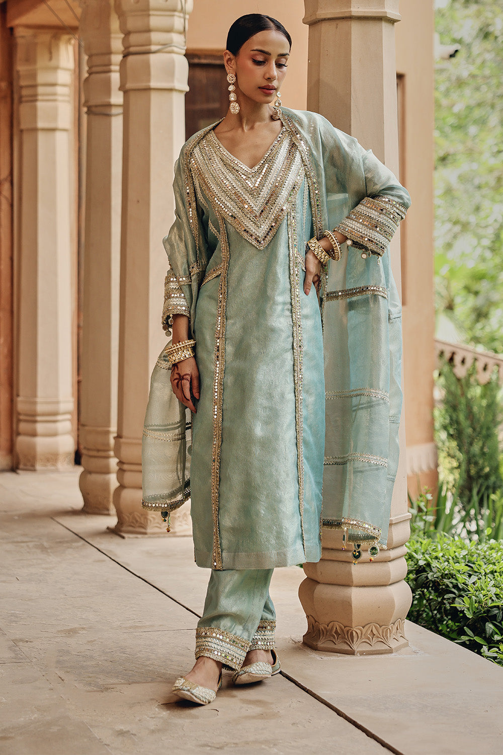 Sea Green Noor E Resham