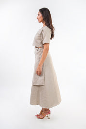 Beaded Beige Jacquard Set
