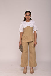 Two Tone Top With Back Pocket Pants